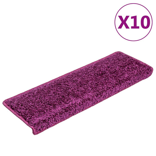 Stair Mats 10 pcs 65x21x4 cm Violet Rectangular Edge