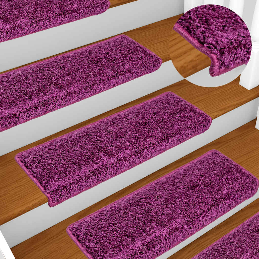 Stair Mats 10 pcs 65x21x4 cm Violet Rectangular Edge