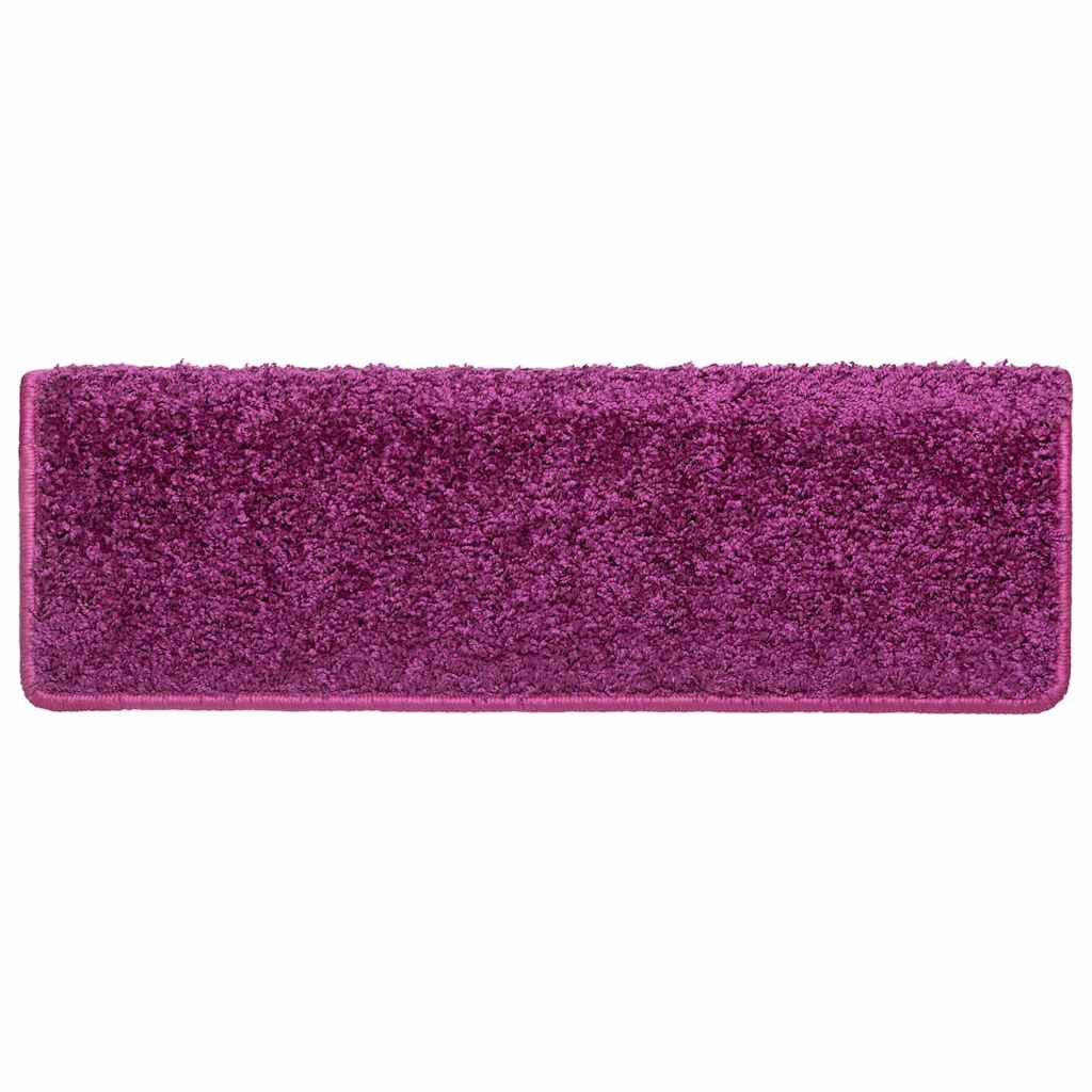Stair Mats 10 pcs 65x21x4 cm Violet Rectangular Edge