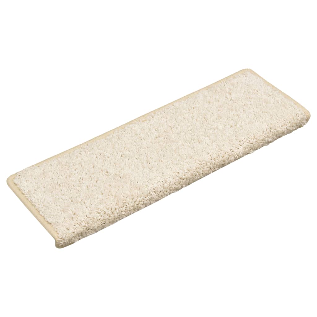 Stair Mats 10 pcs 65x21x4 cm White Rectangular Edge