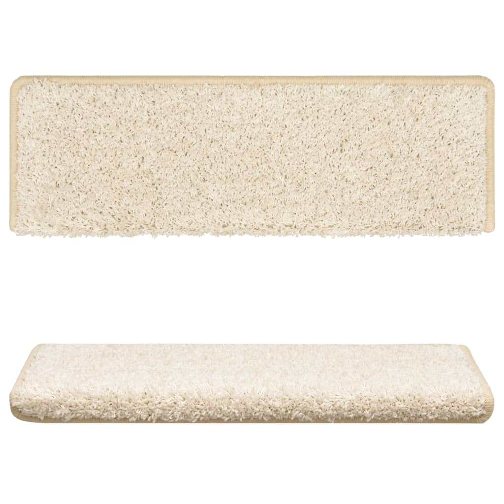 Stair Mats 10 pcs 65x21x4 cm White Rectangular Edge