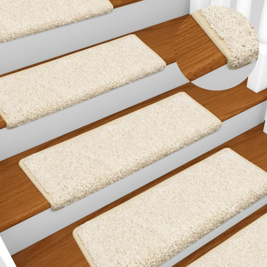 Stair Mats 10 pcs 65x21x4 cm White Rectangular Edge
