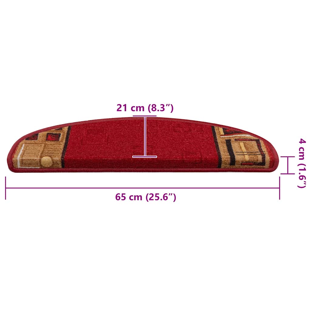 Stair Mats Self-adhesive 10 pcs 65x21x4 cm Red