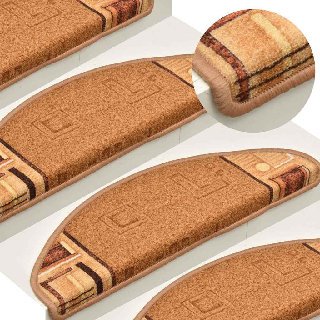 Stair Mats Self-adhesive 5 pcs 65x21x4 cm Beige