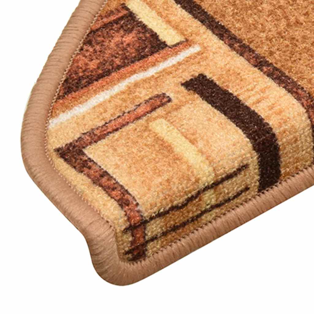 Stair Mats Self-adhesive 5 pcs 65x21x4 cm Beige