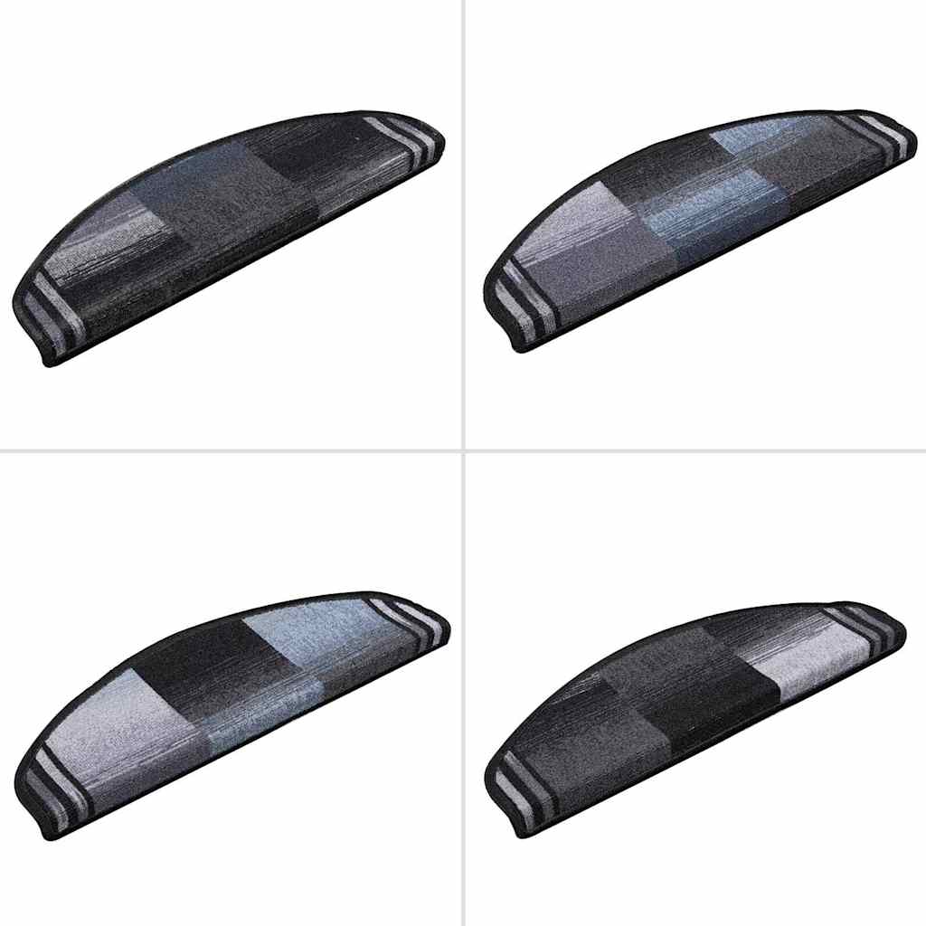 Stair Mats Self-adhesive 5 pcs 65x21x4 cm Black and Grey