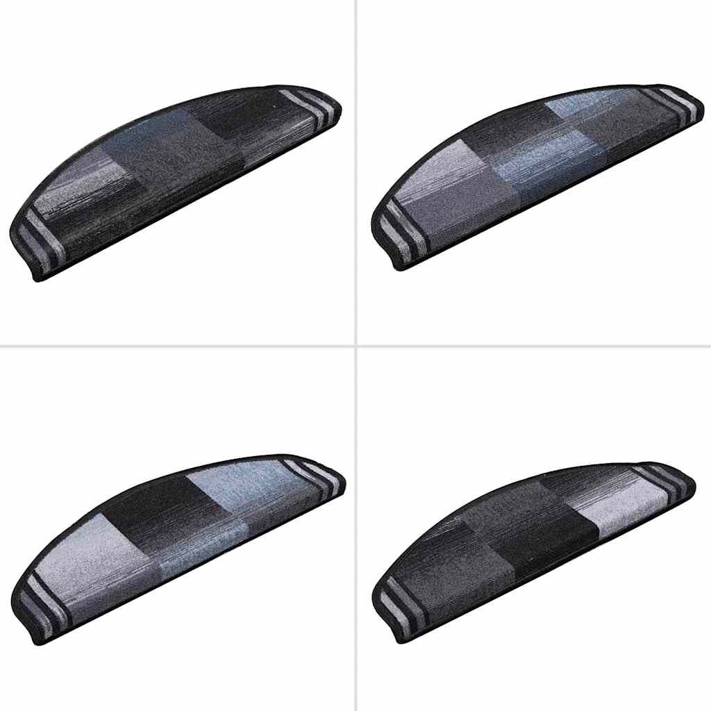 Stair Mats Self-adhesive 5 pcs 65x21x4 cm Black and Grey