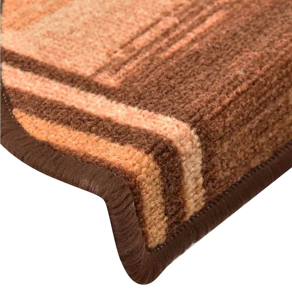 Stair Mat | Set of 5 | Brown | 100% Polyamide | 65x21 cm | Non-slip