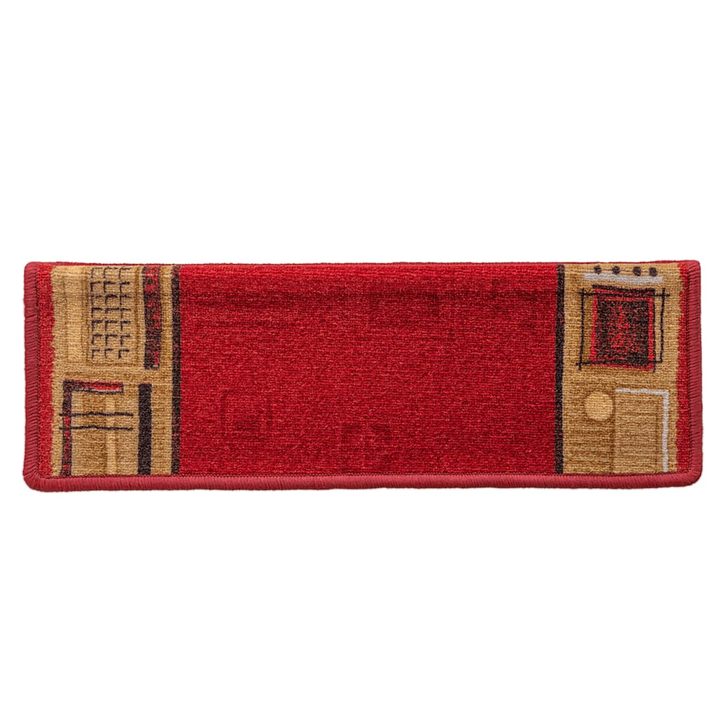 Stair Mats Self-adhesive 5 pcs 65x21x4 cm Red