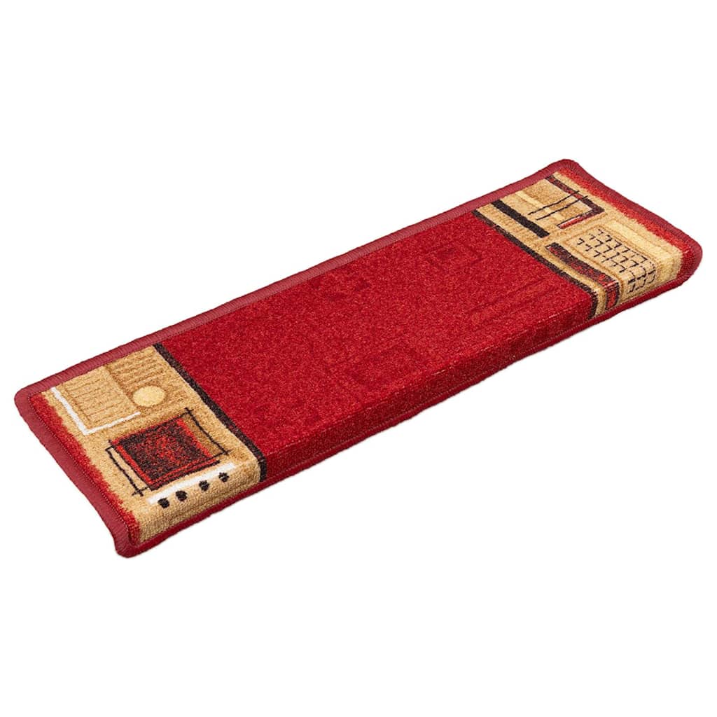 Stair Mats Self-adhesive 10 pcs 65x21x4 cm Red