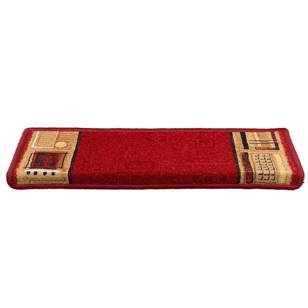 Stair Mats Self-adhesive 10 pcs 65x21x4 cm Red
