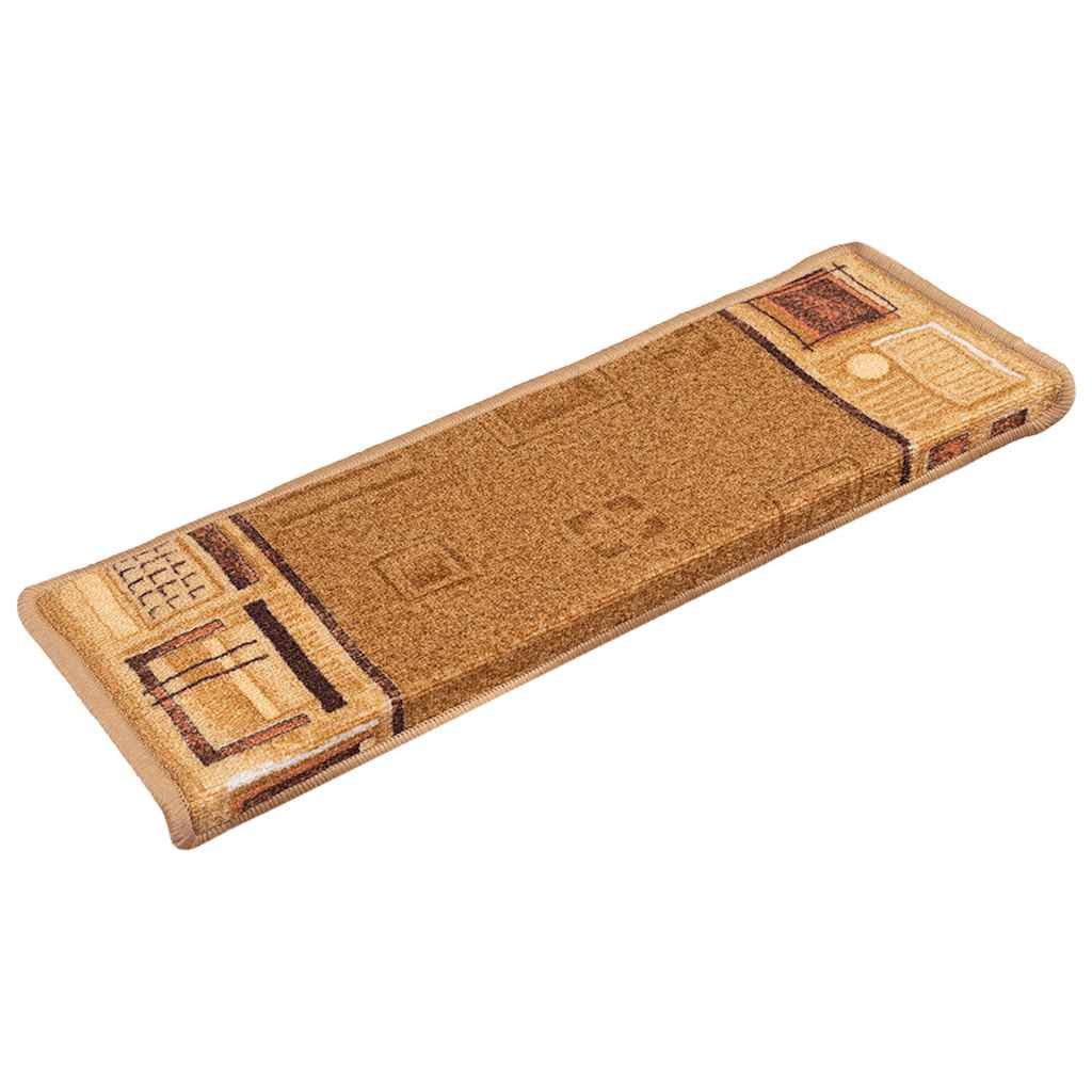 Stair Mats Self-adhesive 10 pcs 65x21x4 cm Beige