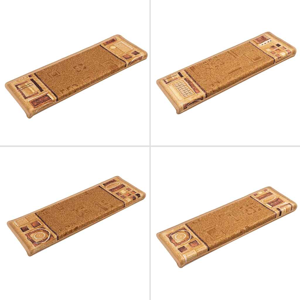 Stair Mats Self-adhesive 10 pcs 65x21x4 cm Beige