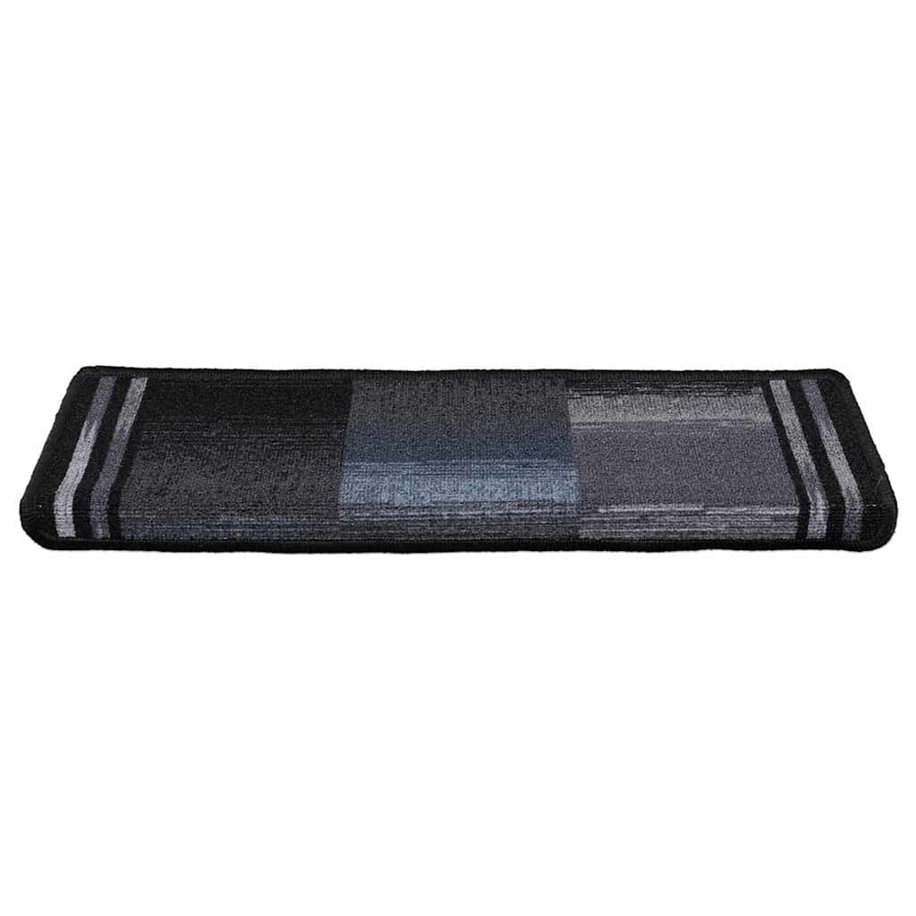 Stair Mats Self-adhesive 10 pcs 65x21x4 cm Black and Grey