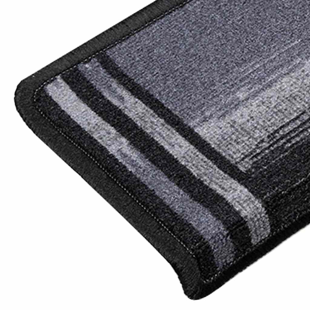Stair Mats Self-adhesive 10 pcs 65x21x4 cm Black and Grey