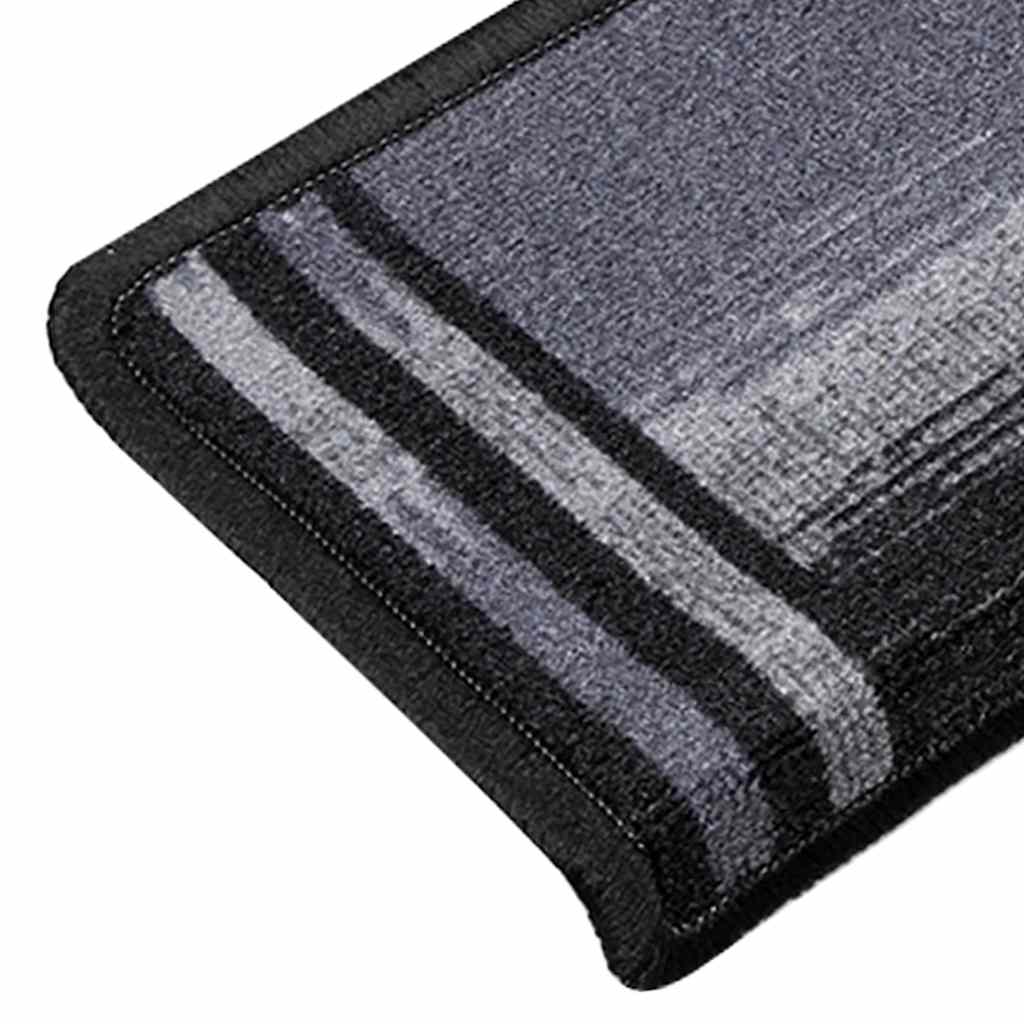 Stair Mats Self-adhesive 10 pcs 65x21x4 cm Black and Grey