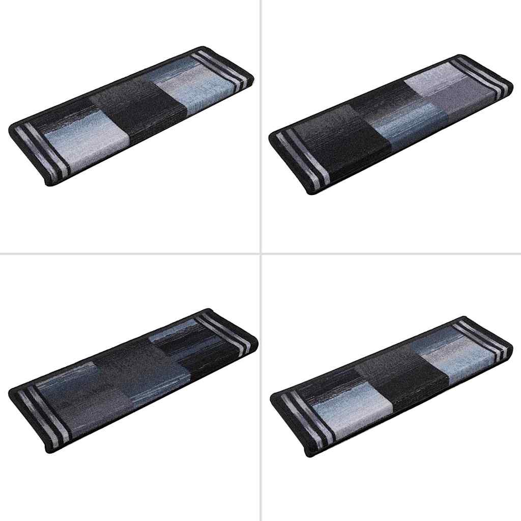 Stair Mats Self-adhesive 10 pcs 65x21x4 cm Black and Grey