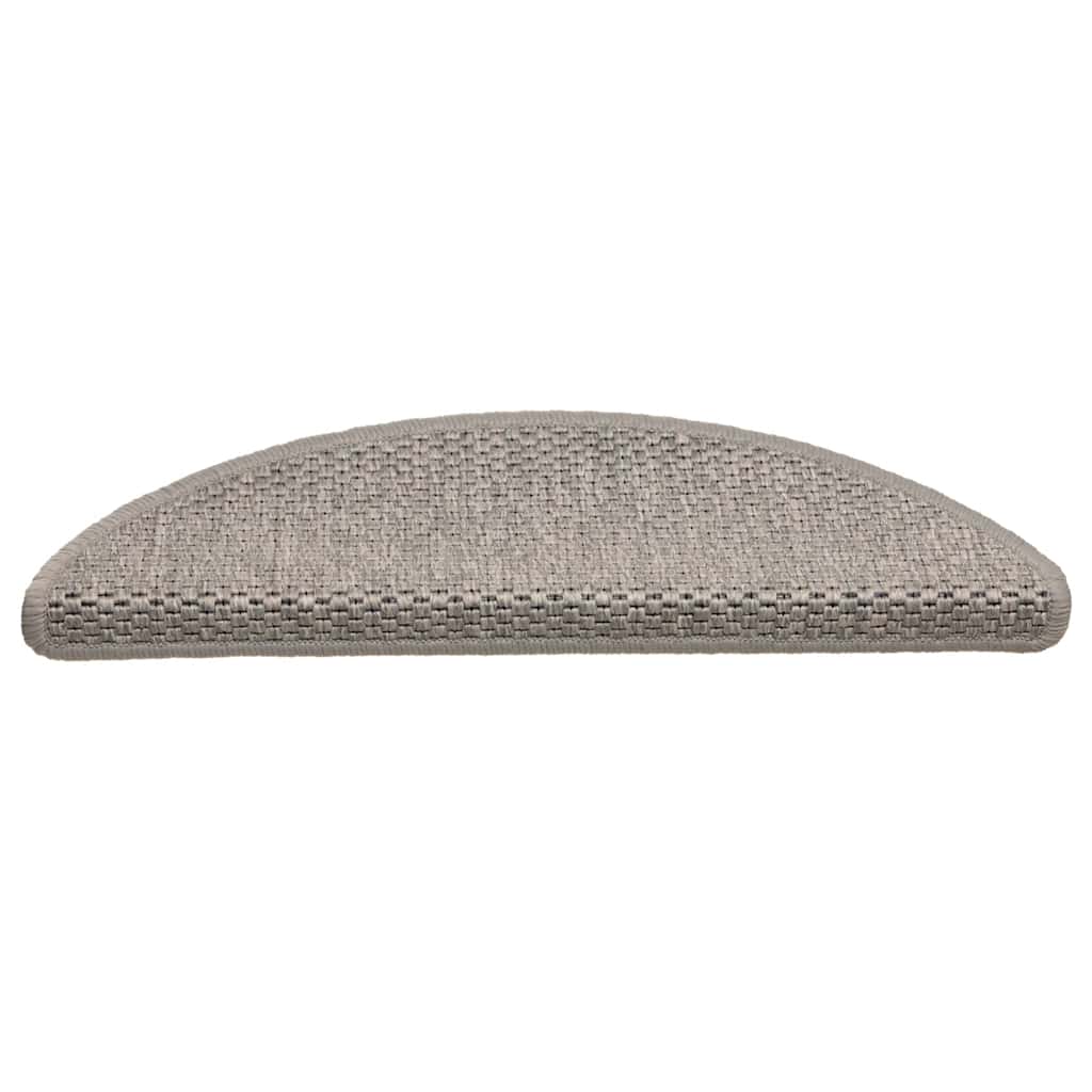 Stair Mats Self-adhesive Sisal-Look 15 pcs 56x17x3 cm Silver
