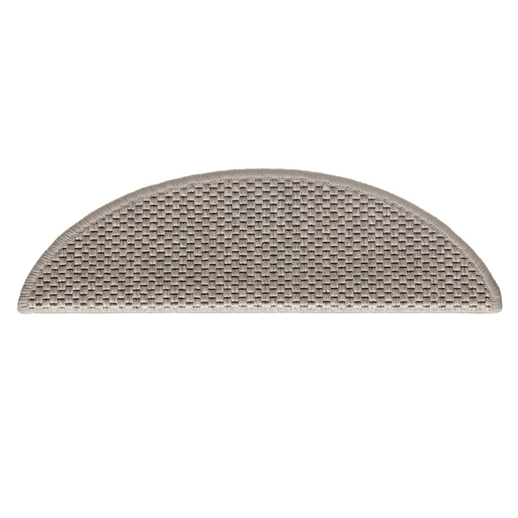 Stair Mats Self-adhesive Sisal-Look 15 pcs 56x17x3 cm Silver