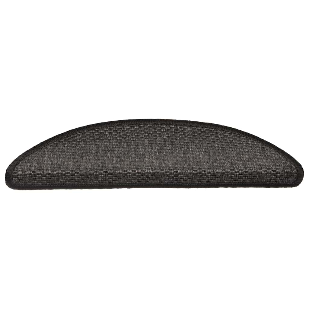 Self-adhesive Stair Mats Sisal-Look 15 pcs 56x20 cm Anthracite