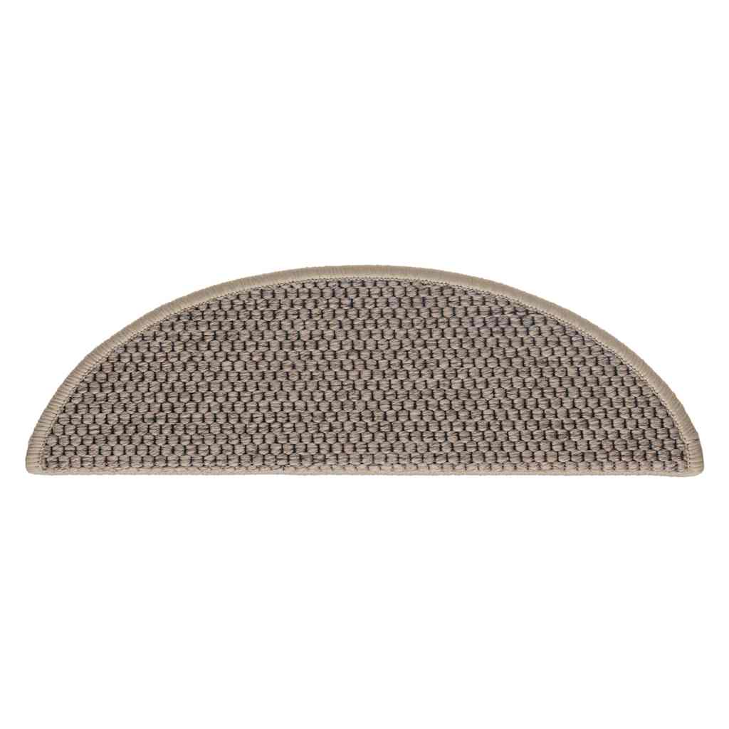 Stair Mats Self-adhesive Sisal-Look 15 pcs 56x17x3 cm Dark Beige