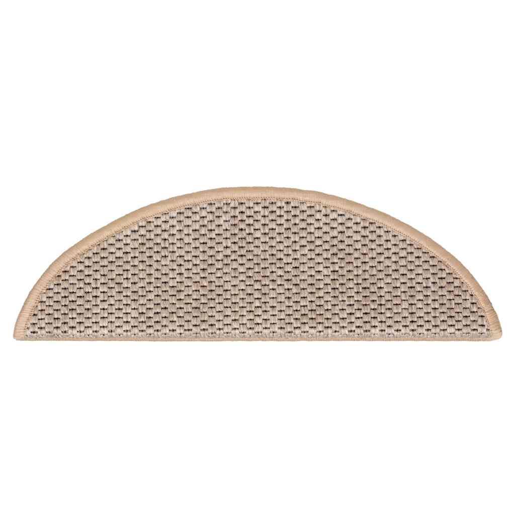 Stair Mats Self-adhesive Sisal-Look 15 pcs 56x17x3 cm Light Beige