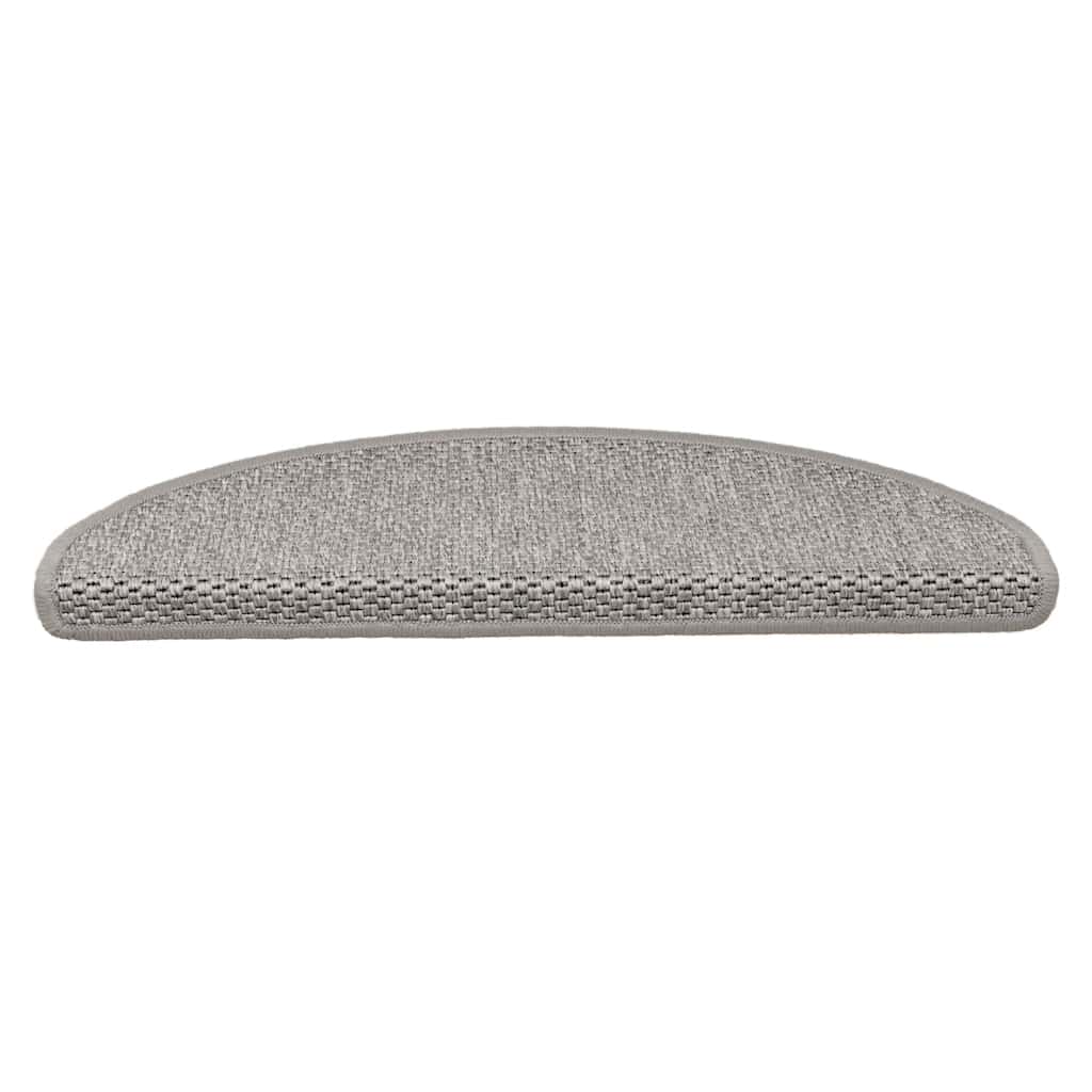 Stair Mats Self-adhesive Sisal-Look 15 pcs 65x21x4 cm Silver