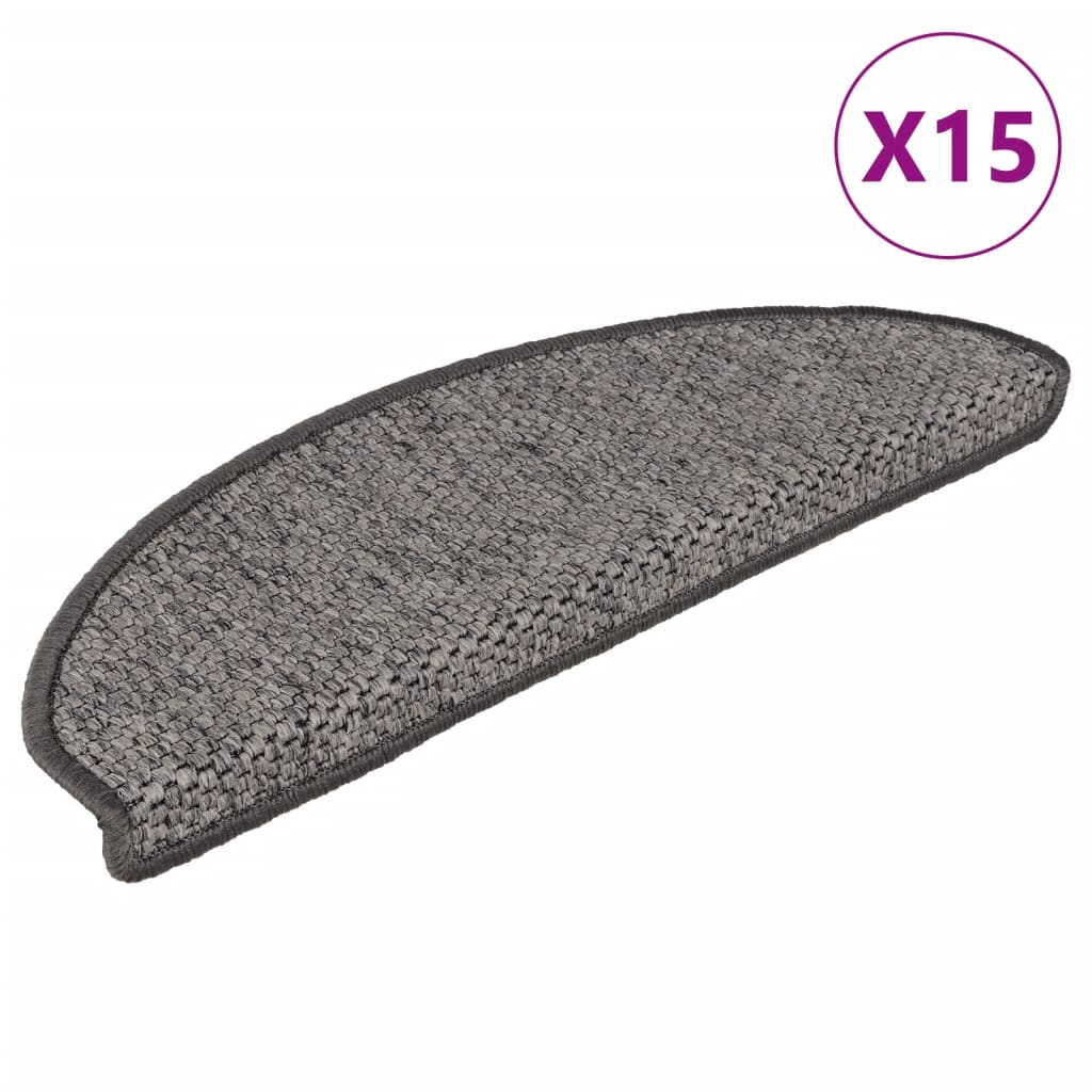 Trapmatten Zelfklevend Sisal-Look 15 st 65x21x4 cm Antraciet