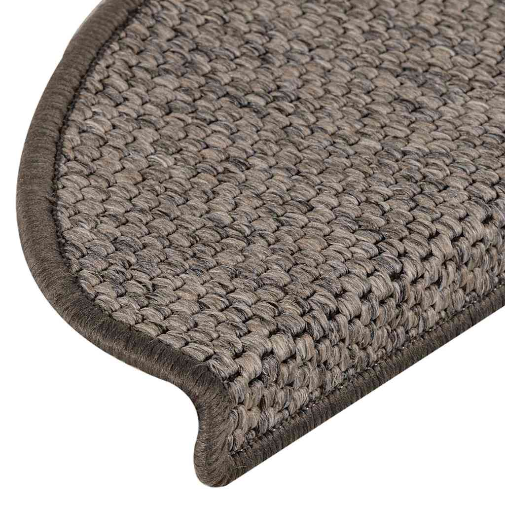 Stair Mats Self-adhesive Sisal-Look 15 pcs 65x21x4cm Grey&Beige