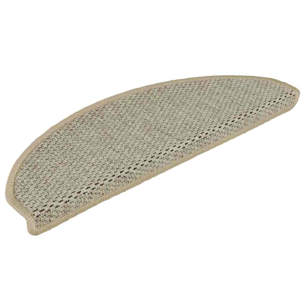 Stair Mats Self-adhesive Sisal-Look 15pcs 65x21x4cm Light Green