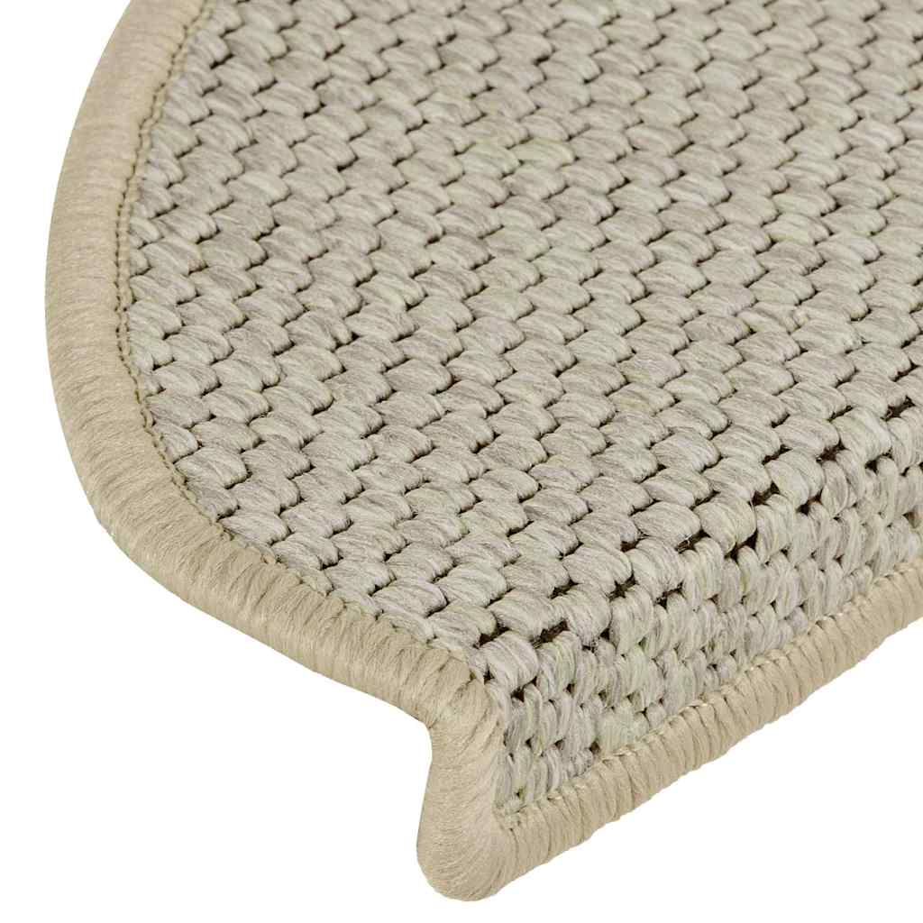 Stair Mats Self-adhesive Sisal-Look 15pcs 65x21x4cm Light Green
