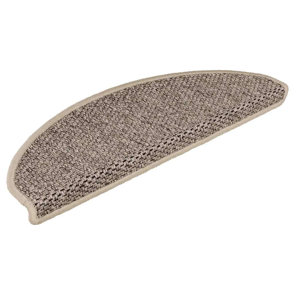 Stair Mats Self-adhesive Sisal-Look 15 pcs 65x21x4 cm Dark Beige