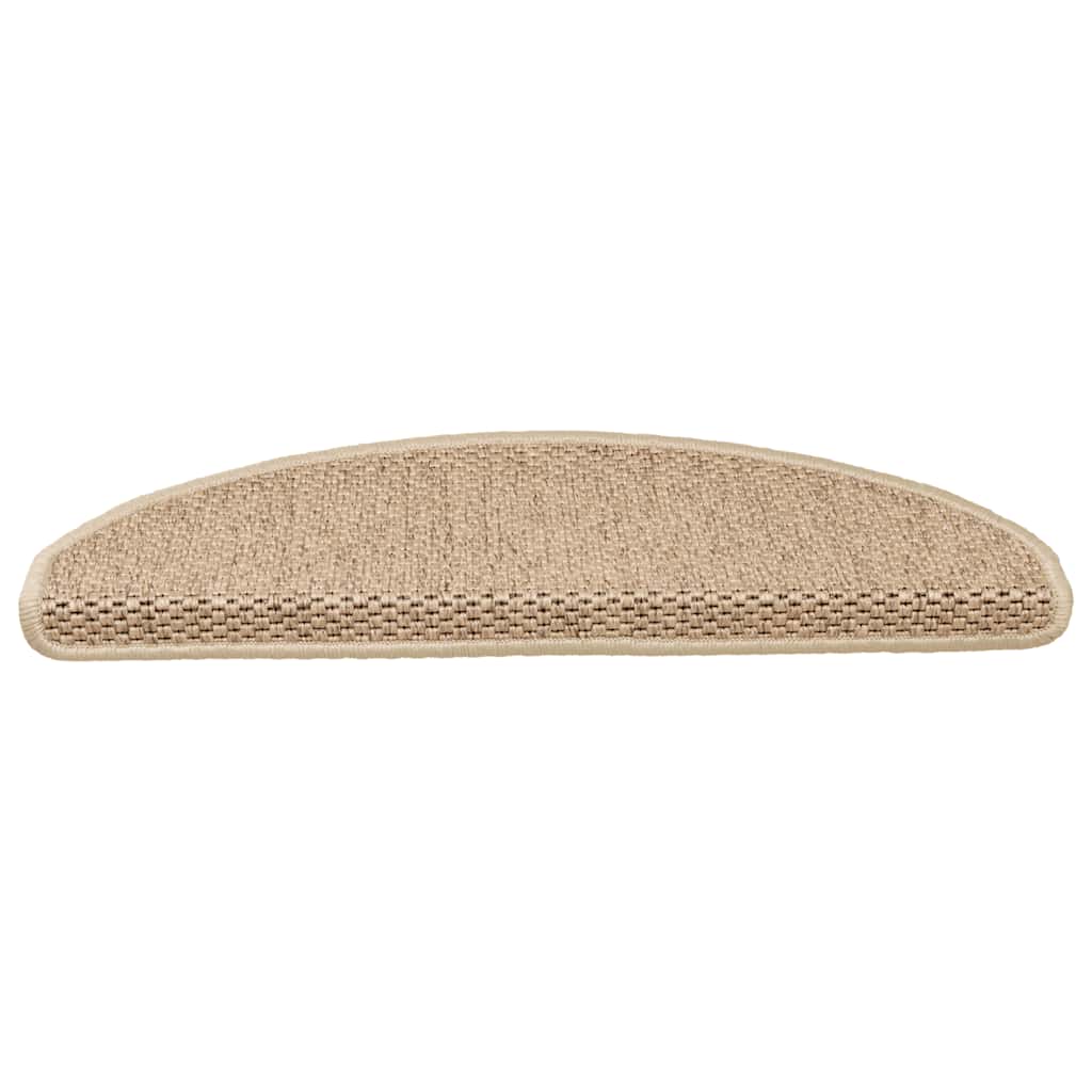 Stair Mats Self-adhesive Sisal-Look 15 pcs 65x21x4 cm Sand