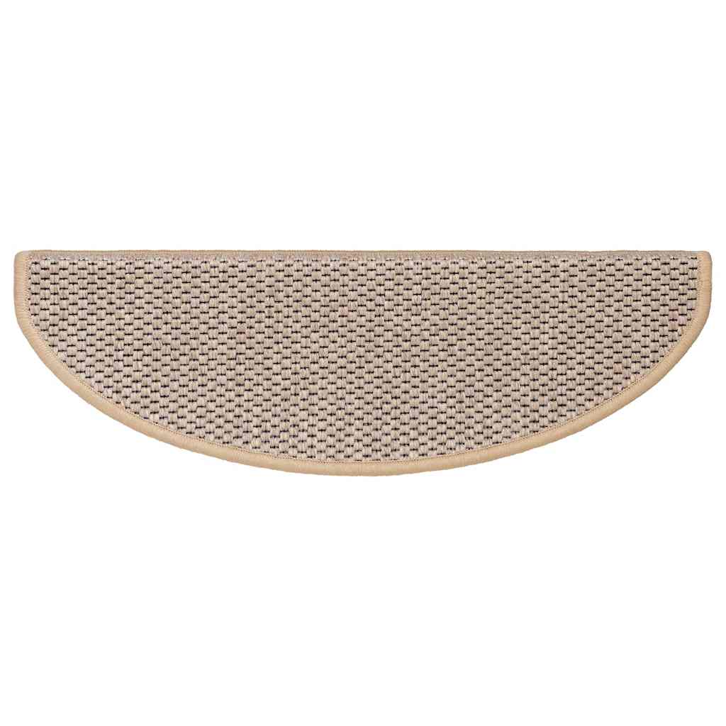 Stair Mats Self-adhesive Sisal-Look 15 pcs 65x21x4 cm Light Beige