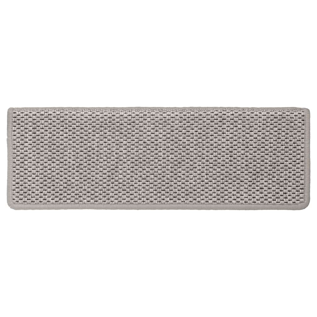 Stair Mats Self-adhesive Sisal-Look 15 pcs 65x21x4 cm Silver