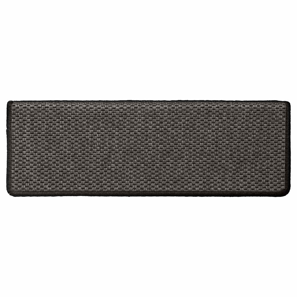 Stair Mats Self-adhesive Sisal-Look 15 pcs 65x21x4 cm Anthracite