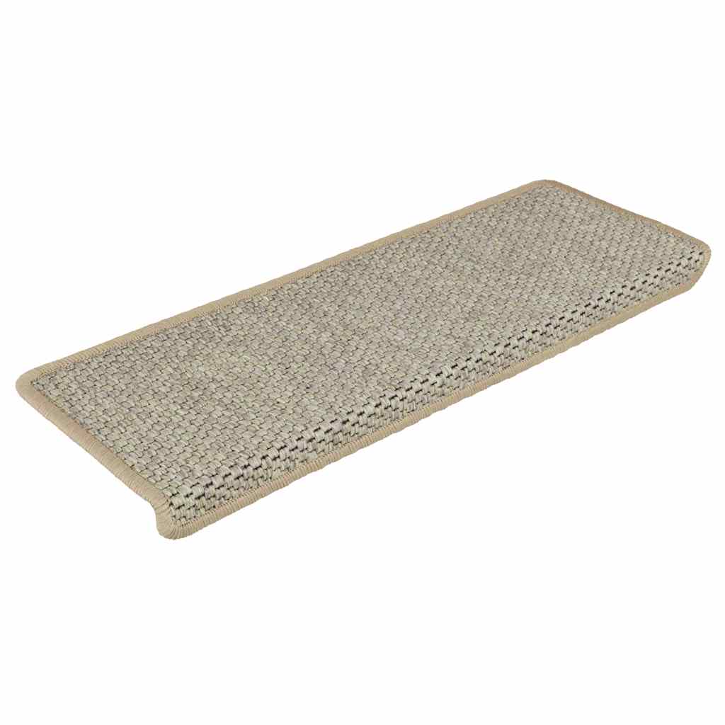 Stair Mats Self-adhesive Sisal-Look 15 pcs 65x21x4 cm Light Green