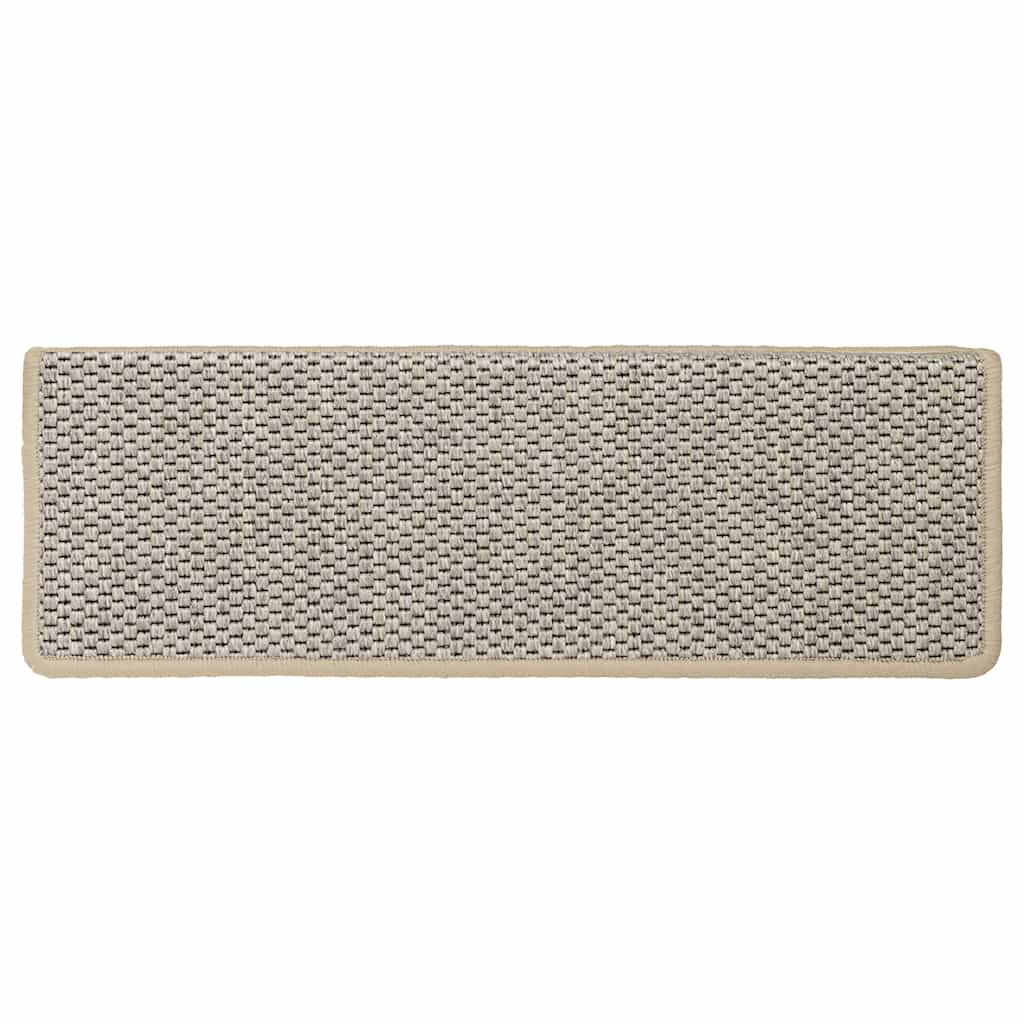 Stair Mats Self-adhesive Sisal-Look 15 pcs 65x21x4 cm Light Green