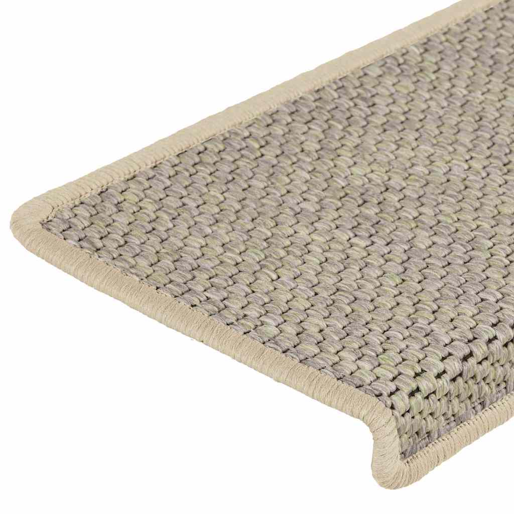 Stair Mats Self-adhesive Sisal-Look 15 pcs 65x21x4 cm Light Green