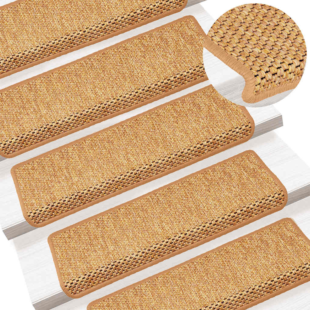 Stair Mats Self-adhesive Sisal-Look 15 pcs 65x21x4 cm Sisal