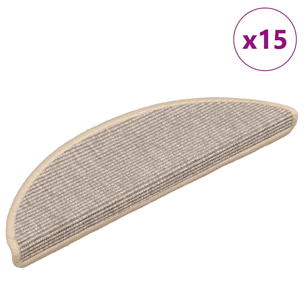 Stair Mats 15 pcs 56x17x3 cm Silver Half Round