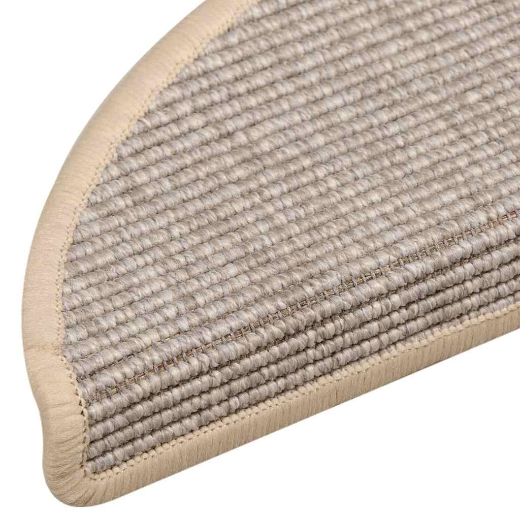 Stair Mats 15 pcs 56x17x3 cm Silver Half Round