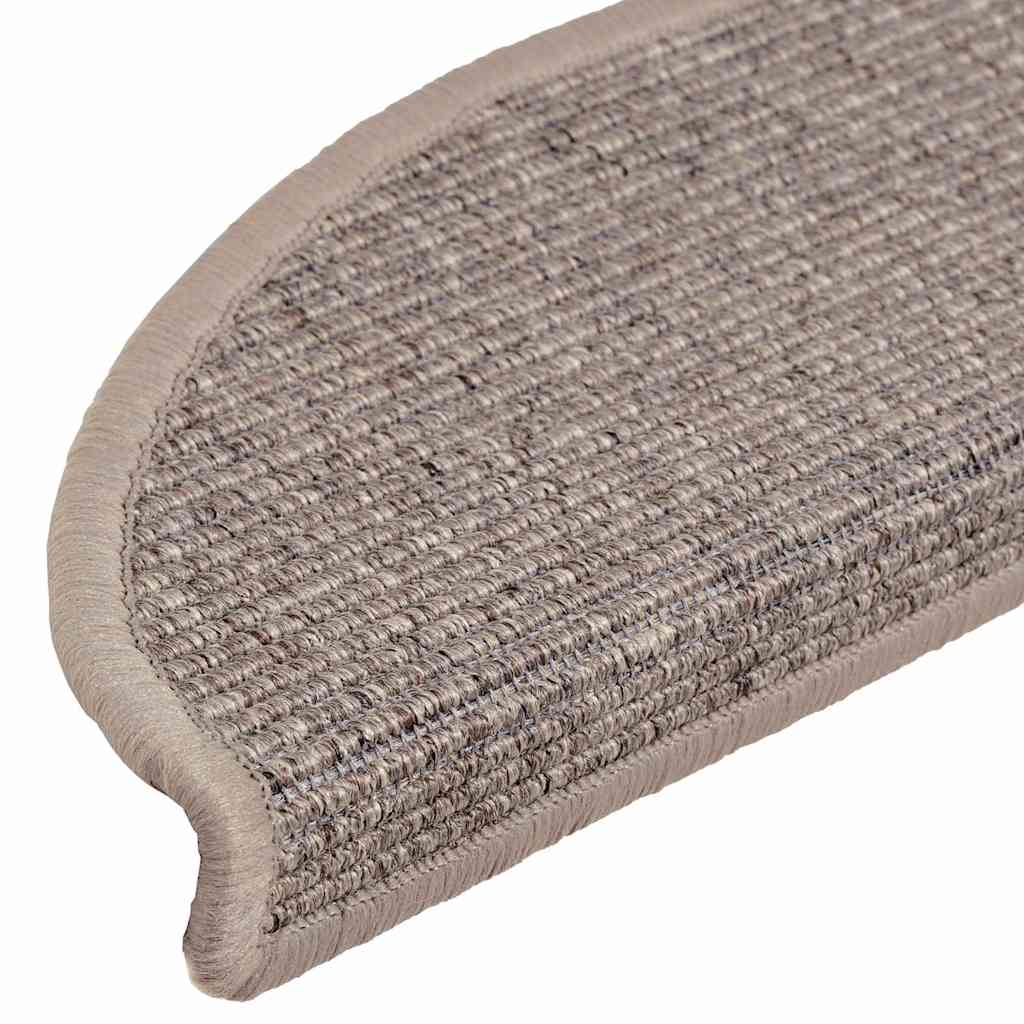 Stair Mats 15 pcs 56x17x3 cm Dark Beige Half Round