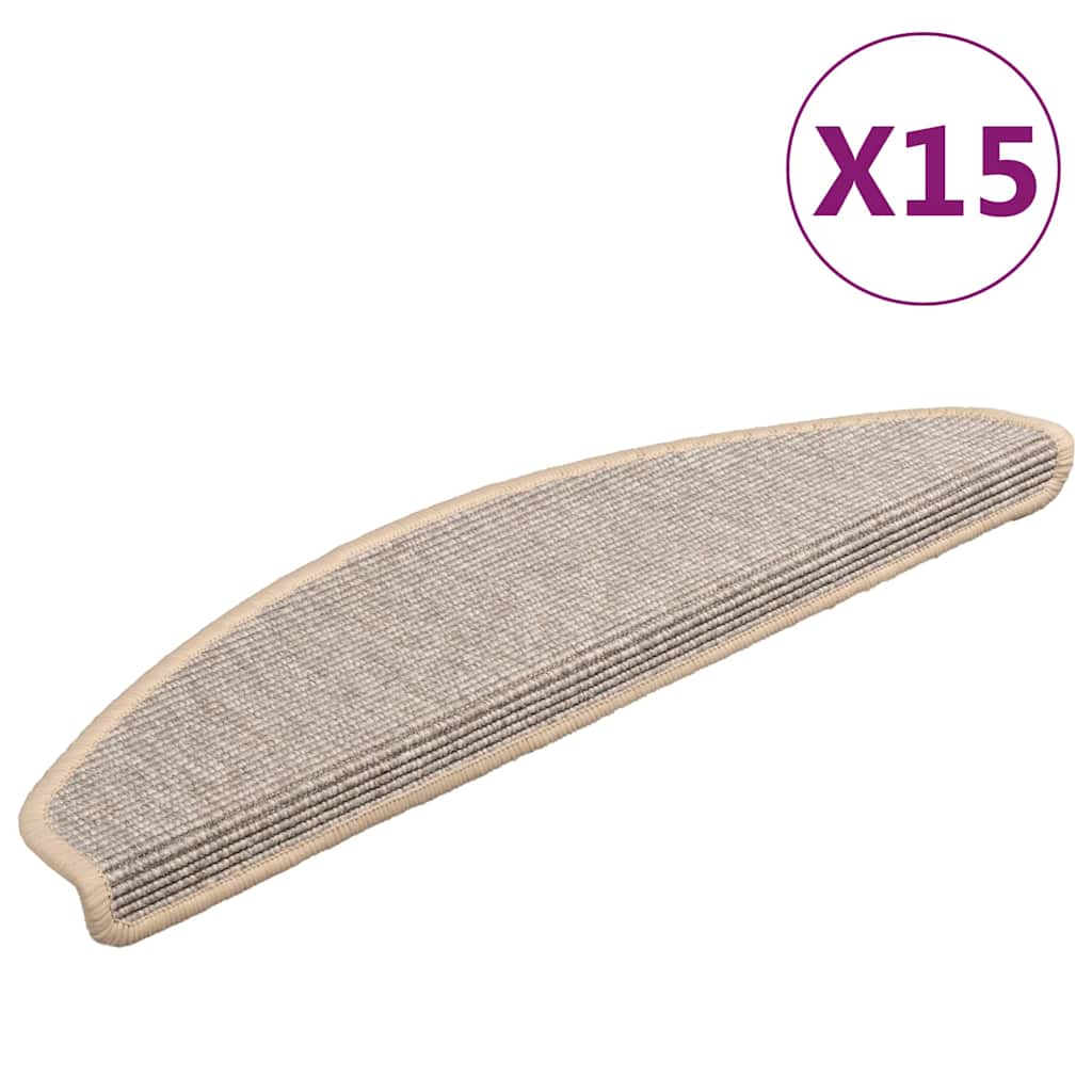 Stair Mats 15 pcs 65x21x4 cm Silver Half Round Large