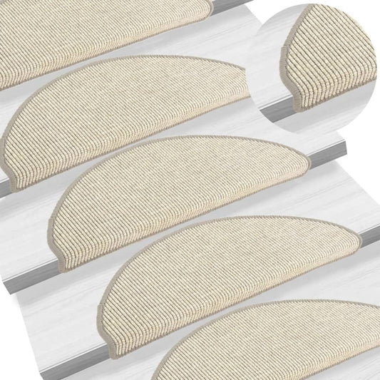Stair Mats 15 pcs 65x21x4 cm Silver Half Round Large