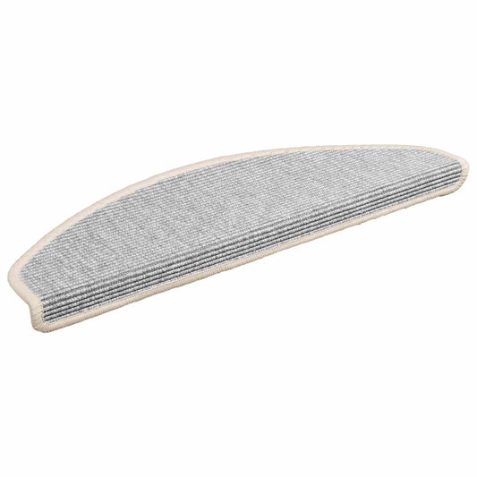 Stair Mats 15 pcs 65x21x4 cm Silver Half Round Large