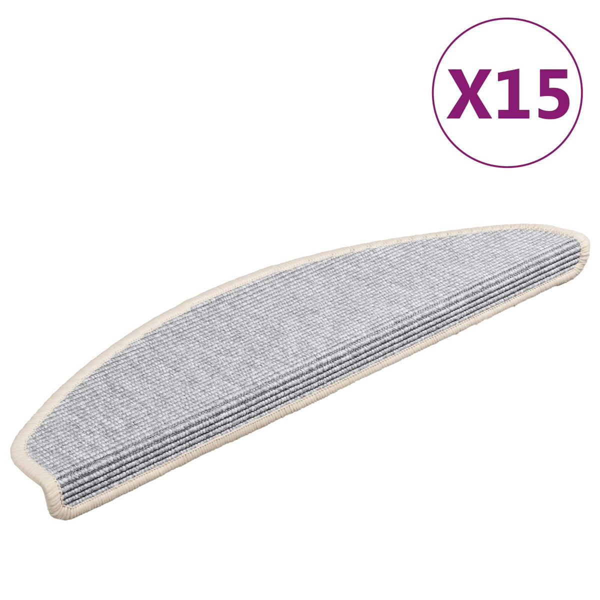 Stair Mats 15 pcs 65x21x4 cm Silver Half Round Large