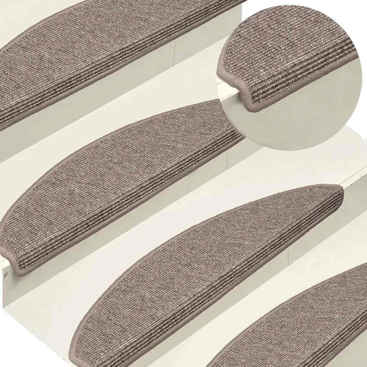 Stair Mats 15 pcs 65x21x4 cm Dark Beige Half Round Large