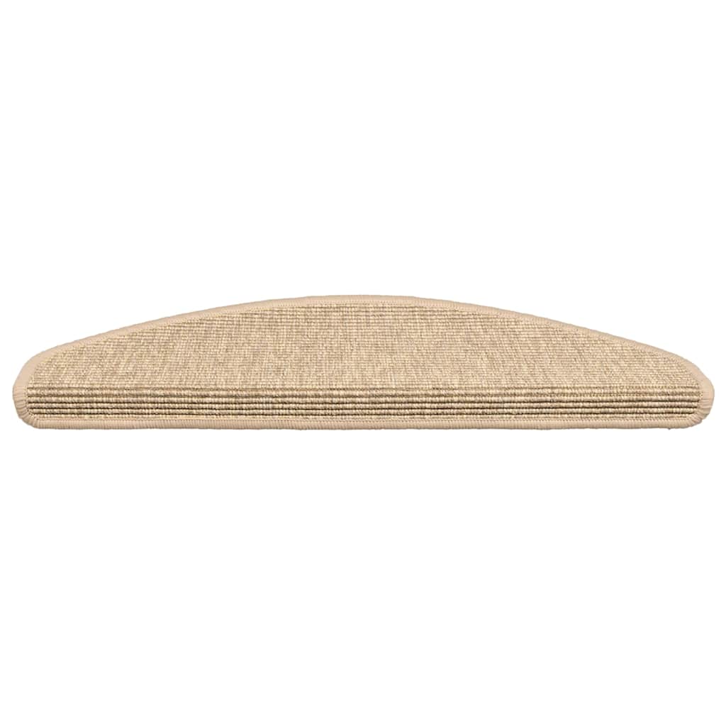 Stair Mats 15 pcs 65x21x4 cm Light Beige Half Round Large