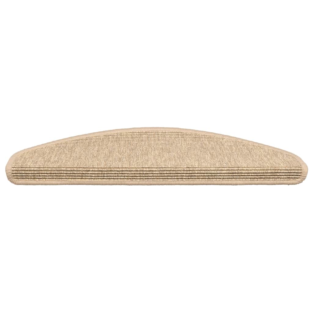 Stair Mats 15 pcs 65x21x4 cm Light Beige Half Round Large